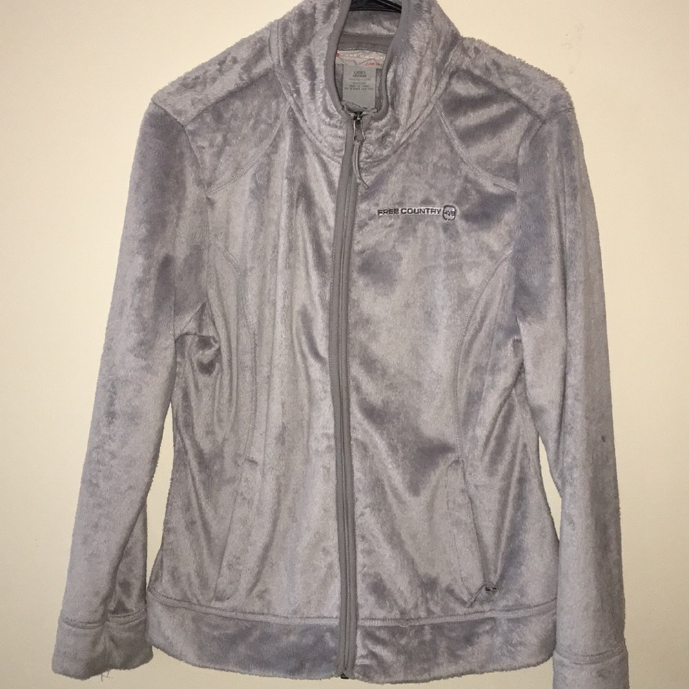 Grey zip up cozy fleece